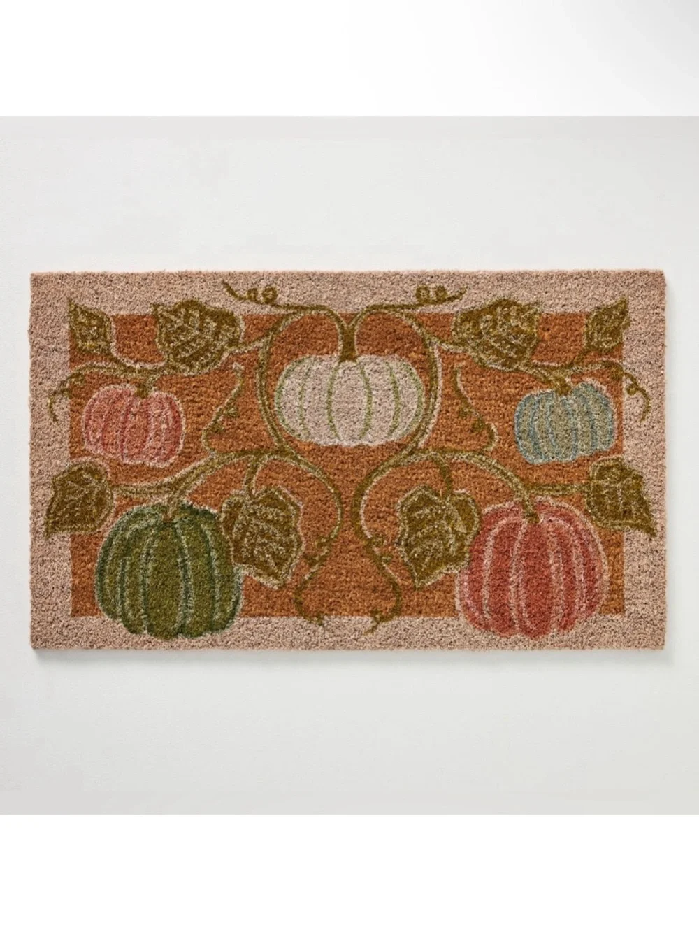 Anthropologie Bruna Autumn Pumpkin Printed Coir Doormat - Multicolor (18”x30”)